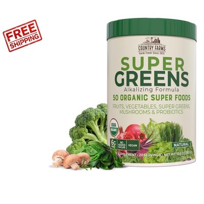 Organic Super Greens Drink Mix - 50 Superfoods for Natural Energy & Gut Health