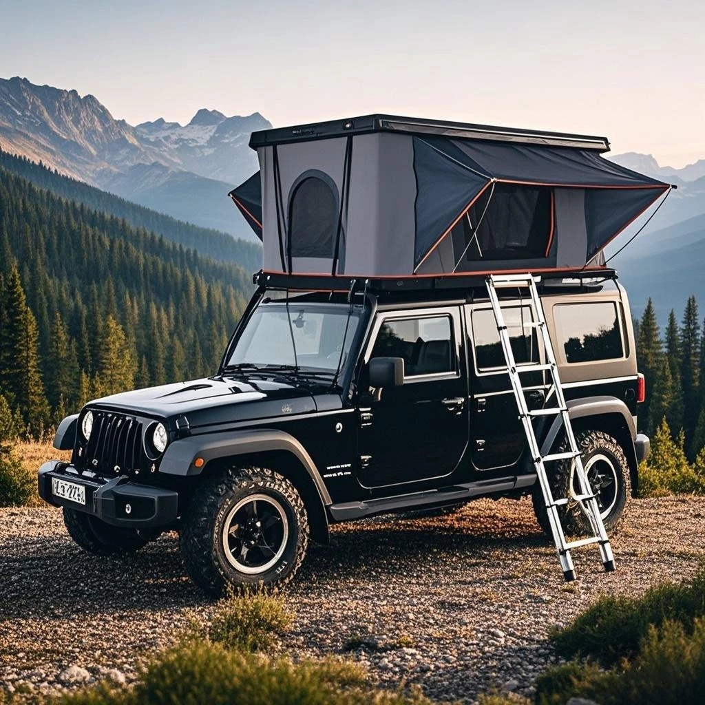 TravelCat Hard Shell Roof Tent with Ladder Pop-Up Camper for SUVs and Jeeps