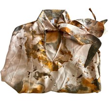 Jin Dan OSFM Elegant Top Multicolor Women Poncho Open Satin Tie Neck Beaded