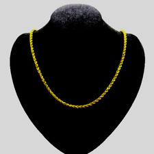 14K Gold-Filled Rope Chain Necklace, 18-Inch Durable, Hypoallergenic