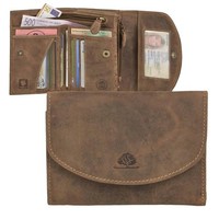 DamenböRse Leder Braun Vintage Geldbeutel Portemonnaie Antik Look Greenburry