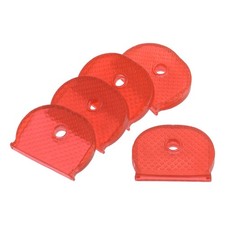 25 Pcs Key Cap Cover Identifier, Silicone Semicircle Key (Red, 1 x 0.75-Inch)