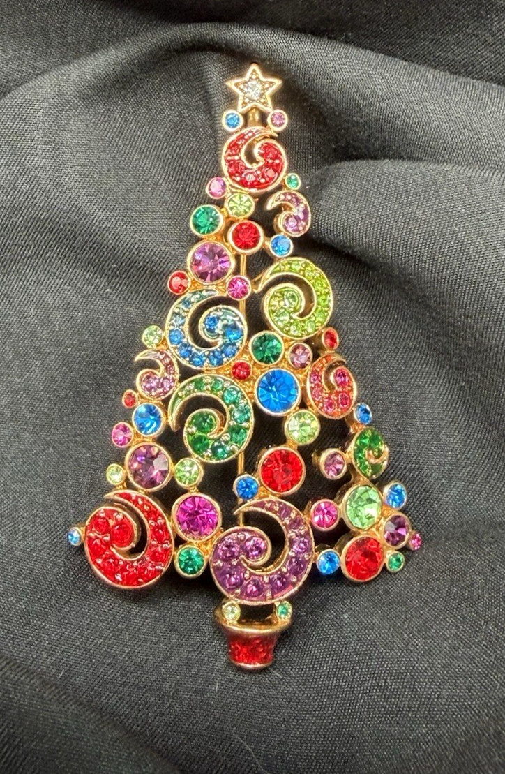 Rare Signed Haskell Christmas Tree Brooch View 2