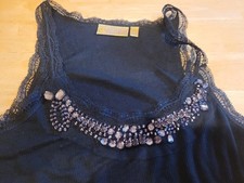 Princess Vera Vera Wang Women Sleeveless Top Black Lace Size L NWT