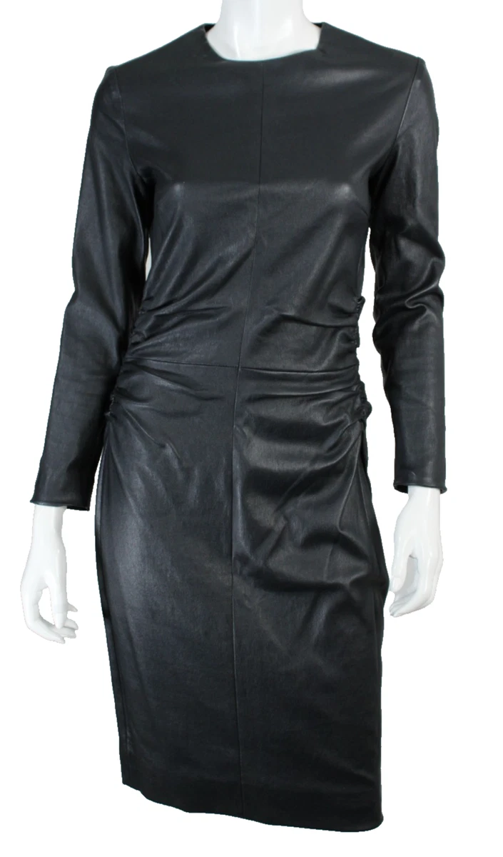 Leather Long Sleeve Dresses for Women for sale | eBay