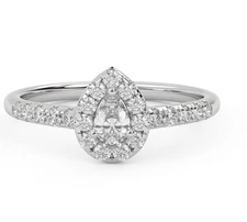 1.2 Ct Lab Grown Diamond Teardrop Braded Halo Solitaire Engagement Ring 14K Gold