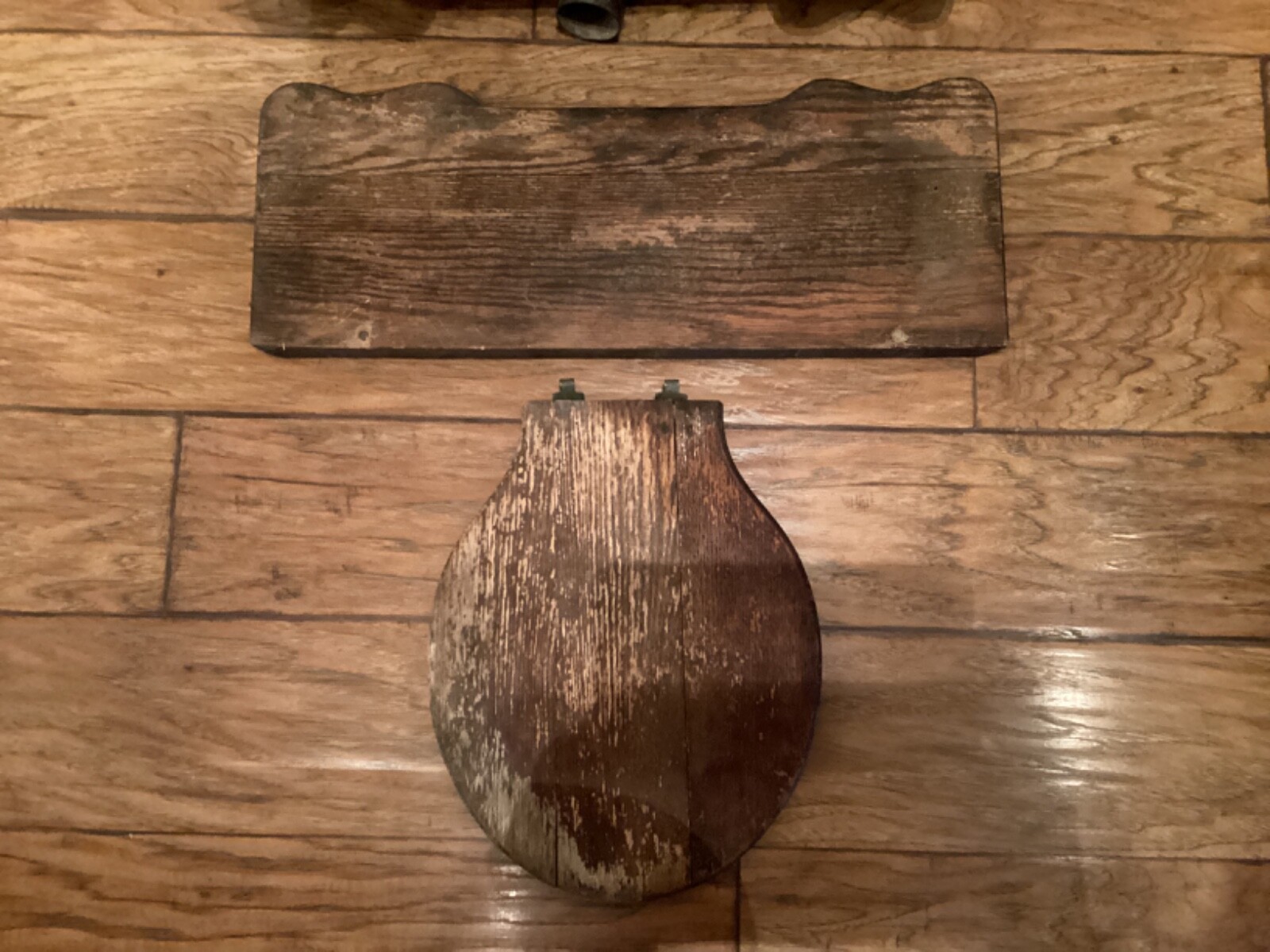 Antique Oak Wooden Wall Mounted Toilet Tank w/ Lid and Seat eBay