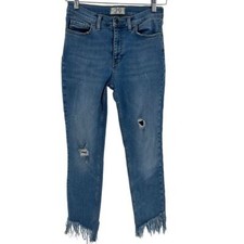 We The Free Free People Frayed Raw Hem Distressed Skinny Jeans Festival Sz 29