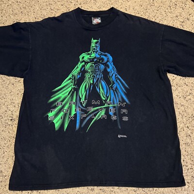 Vintage 90s 1995 Batman Forever Six Flags Shirt XL Signal Body