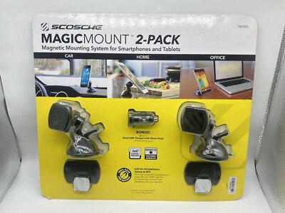 Scosche Magic Mount Magnetic Mounting System For Smartphones & Tablets - 2 Pack