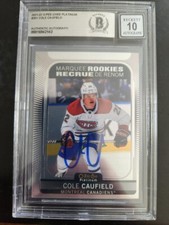 Cole Caufield signed 2021-22 O-Pee-Chee Platinum Beckett 10 auto