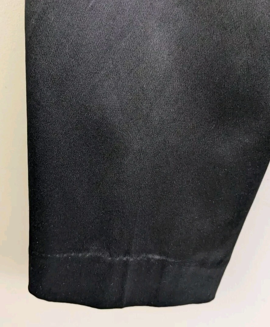 Abito Tory Burch Geoff nero seta raso pantaloni orlo pizzo slim stile smoking taglia 0