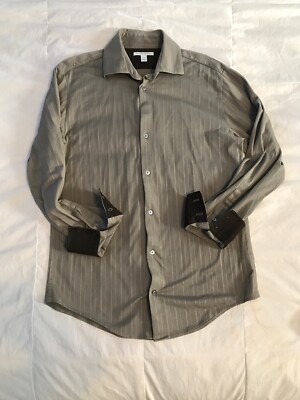 Banana Mens Long Sleeve Button Up Striped Dress Shirt Size