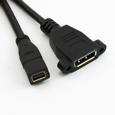 1pc Mini DisplayPort DP Female to DP Female Panel Mount HD Adapter Cable Cord