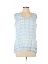 AB Studio Women Blue Sleeveless Blouse XL