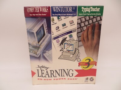SOFTKEY LEARNING CD-ROM POWER PACK (CD-ROM, 1995) New Sealed Computer Programs