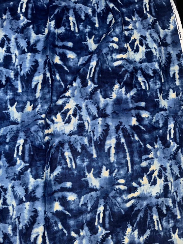 Tommy Bahama Tamarindo Waverly Palm Trees Blue 8 Yards Original Design  Fabric - Image 4 of 4