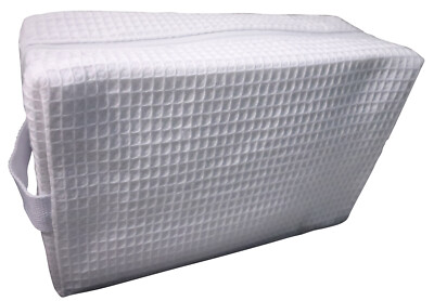 Large Cotton Waffle Cosmetic Bag with PVC Liner