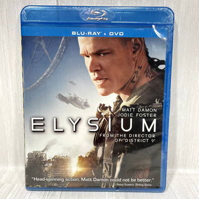 Elysium Starring Matt Damon and Jodie Foster Blu-Ray and DVD New