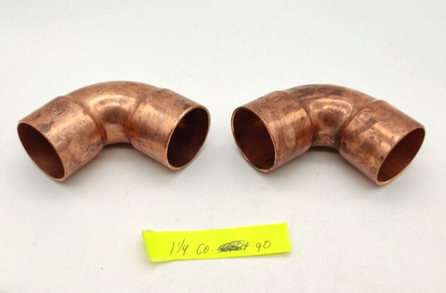 1-1/4" 90 Deg Elbow C x C  COPPER PIPE FITTING (Lot OF 2)