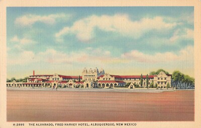 Albuquerque New Mexico Postcard Alvarado Hotel Fred Harvey PM  RPO 1940   H3*
