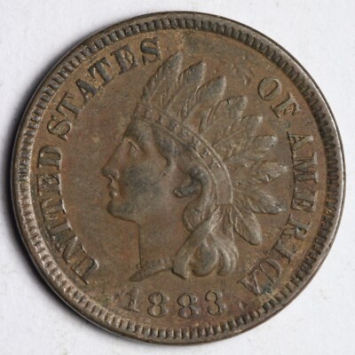 1883 Indian Head Small Cent AU E143 JCB