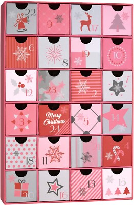 Advent Kalender Weihnachten 2025 DIY zum Befüllen 39 cm Rosa für Frauen Mädchen