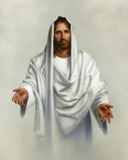UNIQUE JESUS in White Robe  Glossy 8" x 10" PRINT ready to be framed