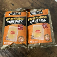 2 Packs HotHands Super Warmers 10 Warmer Value Pack! Lot of 2 Packs-TOTAL 20