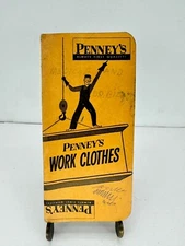 Penny's Work Clothing 1940s Advertising  Memo Book 2.5 x 5.5" Mr. Thrifty buys