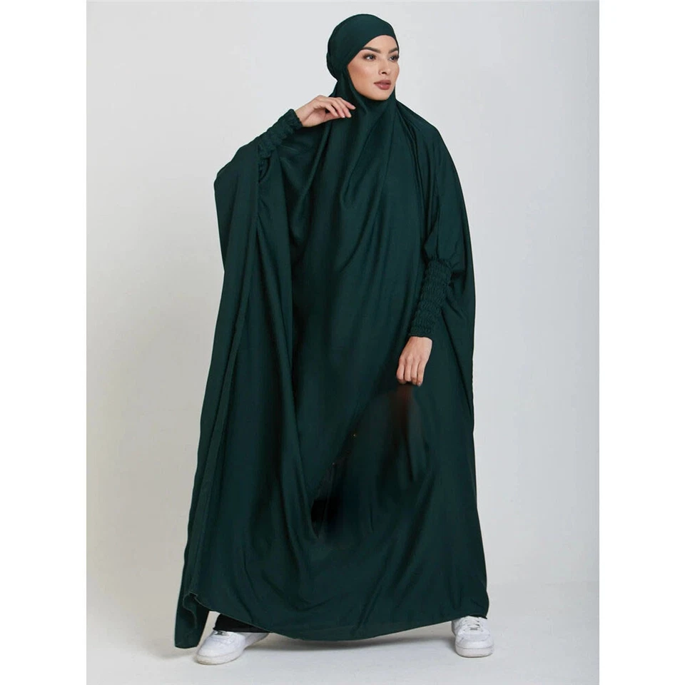 Overhead Kaftan Women Muslim Prayer Maxi Dress Ramadan Khimar Robe Abaya Burqa - Imagem 2 de 4
