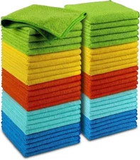 Microfiber Cleaning Cloth Set of 50 Towel Rag Car Polishing Detailing No-Scratch