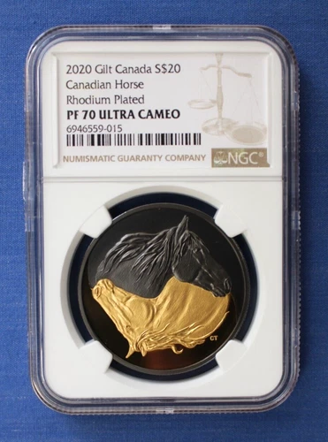 2020 Canada Silver Proof $20 coin "The Canadian Horse" NGC Graded PF70 with COA
