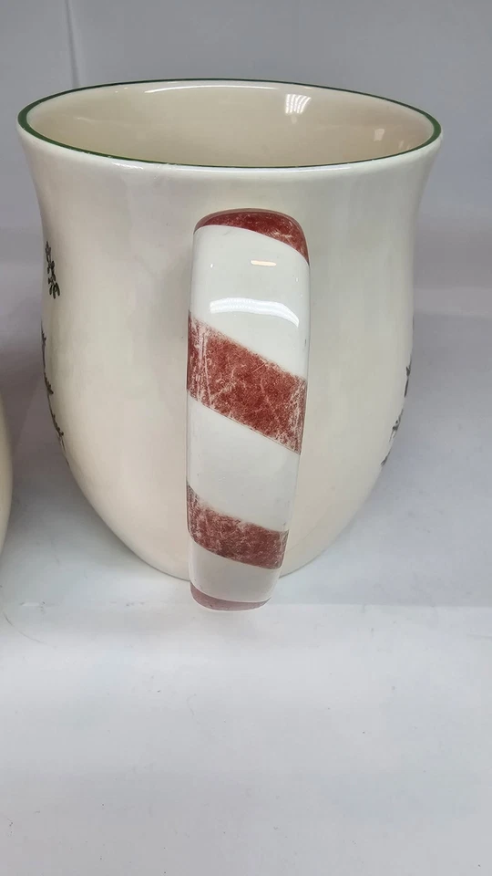 Pair of Spode Christmas Tree Mugs With Peppermint Candy Stripe Handles - Image 4 of 4
