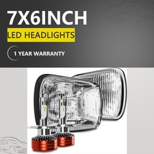 Pair 7x6 In H6054 Headlights, High Bright LED, Off-road Fog Lights for Wrangler