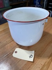 VTG  Vintage White and Red Enamel Pot NO LID ...