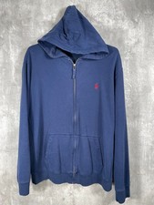 Vintage Polo Ralph Lauren Hoodie Mens XL Full Zip Navy Preppy