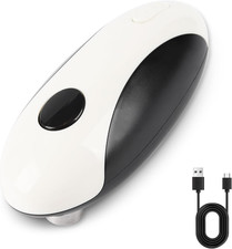 One-Touch Rechargeable Electric Can Opener - Hands-Free Automatic, Smooth Edge