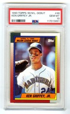 KEN GRIFFEY JR.~1989 MAJOR LG. DEBUT PSA-10 GEM-MT 1990 TOPPS ROOKIE RC CARD #46