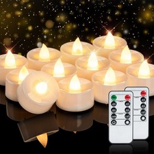 24pcs Flameless LED Tea Lights with Remote  Timer, 400 Hours Realistic Flick...