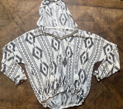Lola Grace women s tribal Aztec lightweight pullover hoodie XL
