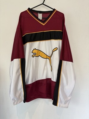 Vintage 90s Puma Hockey Style Jersey Men's Size Large Burgundy Colour Block