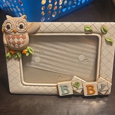 Owl Baby Picture Frame with BABY Blocks, Novelty Theme, Multicolor