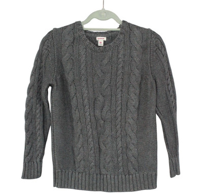 LL Bean Women Pink Cable Knit Sweater Pullover Preppy Outdoor Casual Gray M Pet