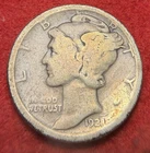 1921 D Denver Mercury Dime Key Date 10C 90% Silver From Large US Dimes Coin Lot