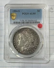 1884 S PCGS AU 55 MORGAN DOLLAR  NICE RAINBOW TONING SEMI KEY DATE