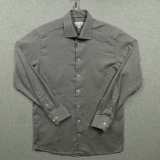 Eton Shirt Mens 16.5 42 Contemporary Fit Dress Black White Micro Pattern Cotton