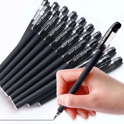 10pcs Black Gel Pens Student Office Exam Signature School Stationery Set UK