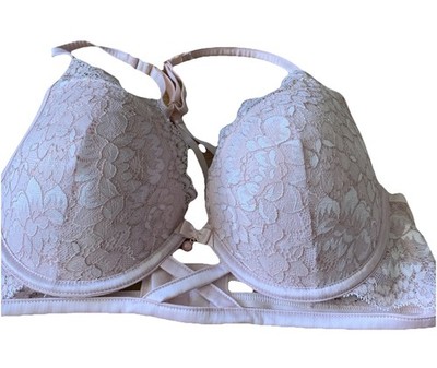 Atemberaubender gepolsterter Push-up-Bügel-BH mit Racerback-Spitze im Käfig Rosa 32C