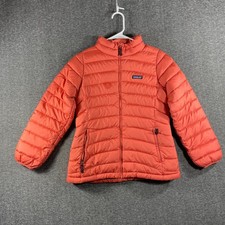 Patagonia Puffer Coat Jacket Kids XL 14 Pink Coral Down Filled Distressed FLAWS